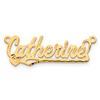 14K Yellow Gold Diamond-cut Heart Name Plate view 5