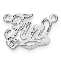 10K White Gold Diamond-cut Heart Name Plate view 2