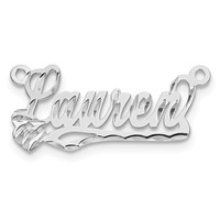 10K White Gold Diamond-cut Heart Name Plate view 4
