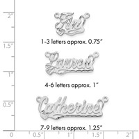 10K White Gold Diamond-cut Heart Name Plate view 3