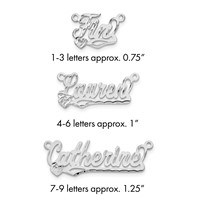 10K White Gold Diamond-cut Heart Name Plate view 1