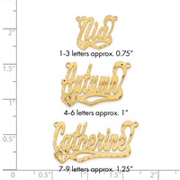 14K Yellow Gold Satin Diamond-cut Heart Name Plate view 3