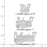 Sterling Silver Rhodium-plated Satin Diamond-cut Heart Name Plate view 5