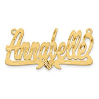 14K Yellow Gold Satin Diamond-cut Heart Name Plate view 4