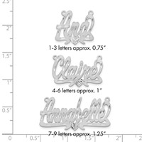 14K White Gold Satin Diamond-cut Heart Name Plate view 3