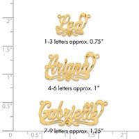 14K Yellow Gold Satin Diamond-cut Heart Name Plate view 5