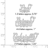 Sterling Silver Rhodium-plated Satin Diamond-cut Heart Name Plate view 3