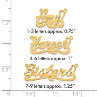 14K Yellow Gold Satin Diamond-cut Name Plate view 3