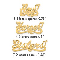 14K Yellow Gold Satin Diamond-cut Name Plate view 1