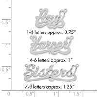 Sterling Silver Rhodium-plated Satin Diamond-cut Name Plate view 3