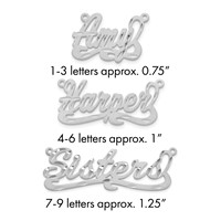 Sterling Silver Rhodium-plated Satin Diamond-cut Name Plate view 1