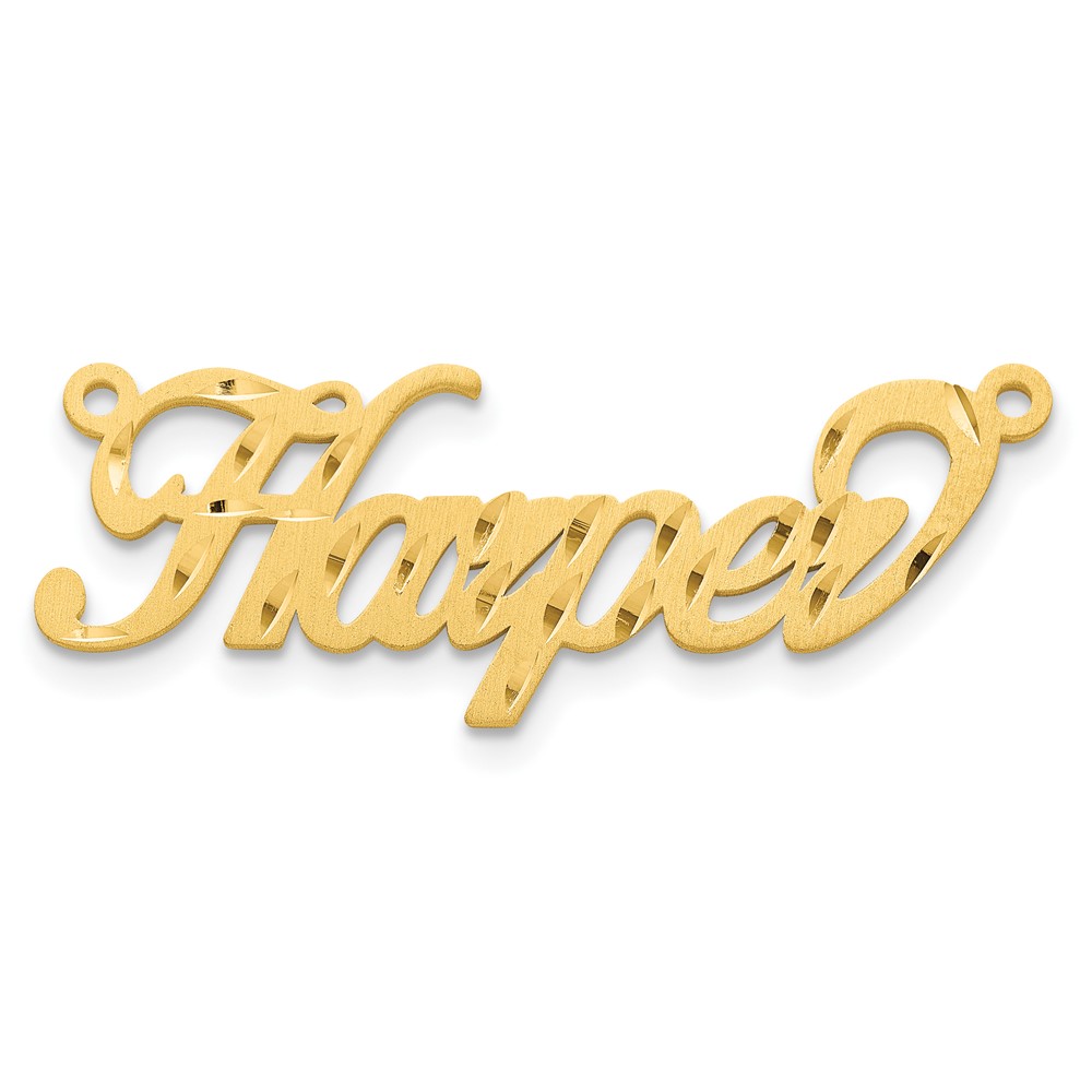 Sterling Silver/Gold-plated Satin Diamond-cut Name Plate