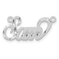 10K White Gold Satin Diamond-cut Name Plate view 2