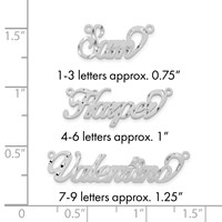10K White Gold Satin Diamond-cut Name Plate view 3