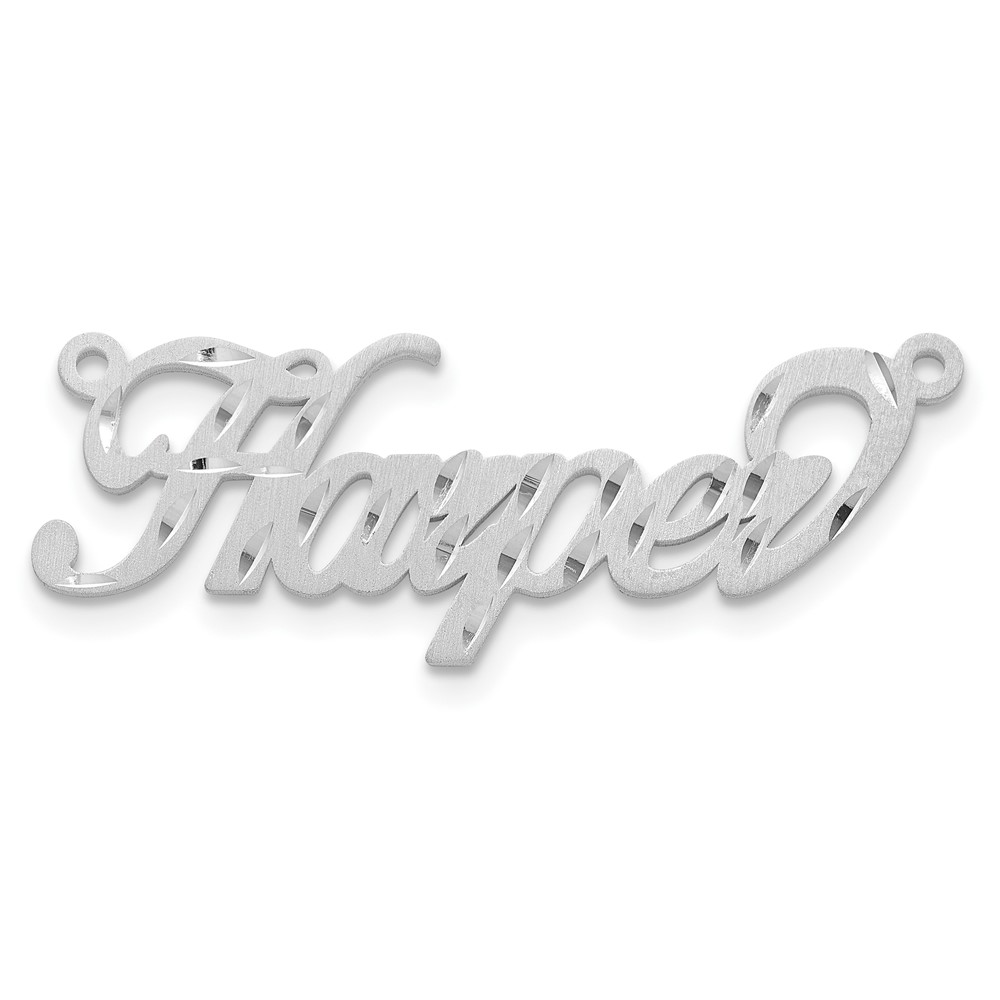Sterling Silver/Rhodium-plated Satin Diamond-cut Name Plate