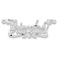 Sterling Silver Rhod-plated Satin Diamond-cut Hearts Name Plate view 5