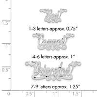 Sterling Silver Rhod-plated Satin Diamond-cut Hearts Name Plate view 3