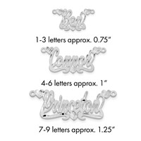 Sterling Silver Rhod-plated Satin Diamond-cut Hearts Name Plate view 1