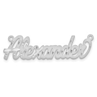 14K White Gold Satin Diamond-cut Name Plate view 5