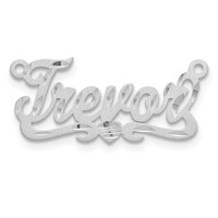 14K Yellow Gold Satin Diamond-cut Heart Name Plate view 3