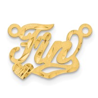 14K Yellow Gold Satin Diamond-cut Heart Name Plate view 2