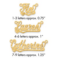 14K Yellow Gold Satin Diamond-cut Heart Name Plate view 1