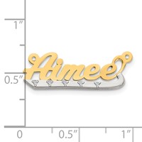 14K Two-tone 3D Diamond Name Plate view 2