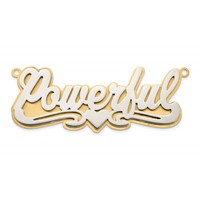 14K 3D Two-tone Polished Name Plate view 5