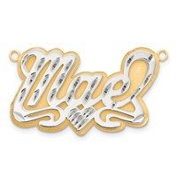 14K 3D Two-tone Diamond-cut Name Plate view 2
