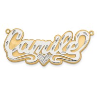14K 3D Two-tone Diamond-cut Name Plate view 4