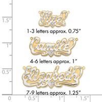 14K 3D Two-tone Diamond-cut Name Plate view 3