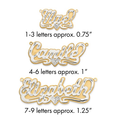 14K 3D Two-tone Diamond-cut Name Plate