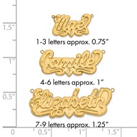 14K Yellow Gold 3D Satin Diamond-cut Heart Name Plate view 3