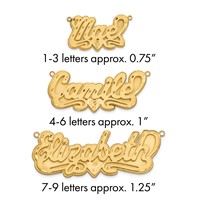 14K Yellow Gold 3D Satin Diamond-cut Heart Name Plate view 1