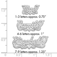 14K White Gold 3D Satin Diamond-cut Heart Name Plate view 3