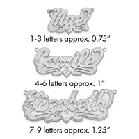 14K White Gold 3D Satin Diamond-cut Heart Name Plate view 1