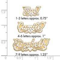 14K 3D Two-tone Satin Diamond-cut Name Plate view 3