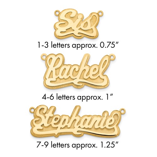 14K Yellow Gold 3D Polished Name Plate
