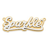 14K 3D Two-tone Polished Name Plate view 5