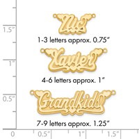14K Yellow Gold 3D Polished Hearts Name Plate view 3