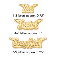 14K Yellow Gold 3D Polished Hearts Name Plate view 1