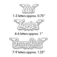 Sterling Silver Rhodium-plated 3D Polished Hearts Name Plate view 1