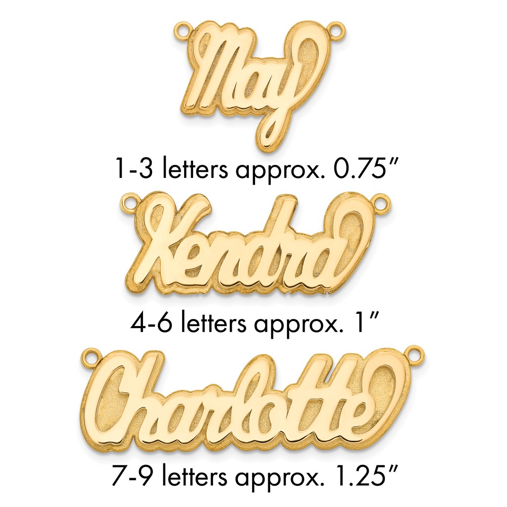 14K Yellow Gold 3D Polished Name Plate