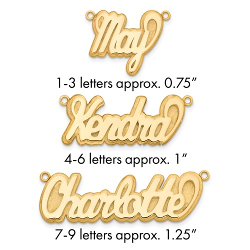 14K Yellow Gold 3D Polished Name Plate