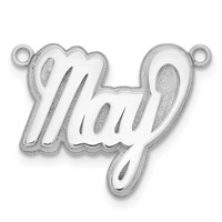 Sterling Silver Rhodium-plated 3D Polished Name Plate view 2