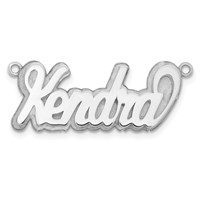 Sterling Silver Rhodium-plated 3D Polished Name Plate view 4
