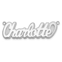 Sterling Silver Rhodium-plated 3D Polished Name Plate view 5