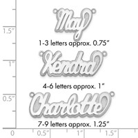 Sterling Silver Rhodium-plated 3D Polished Name Plate view 3