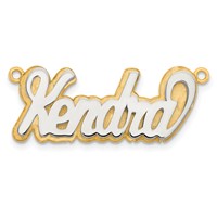 14K 3D Two-tone Polished Name Plate view 4
