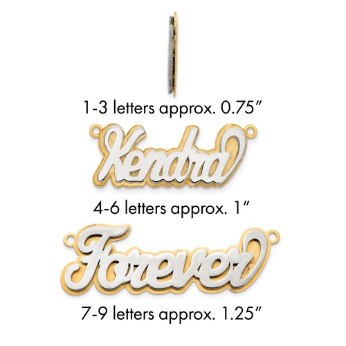 14K 3D Two-tone Polished Name Plate
